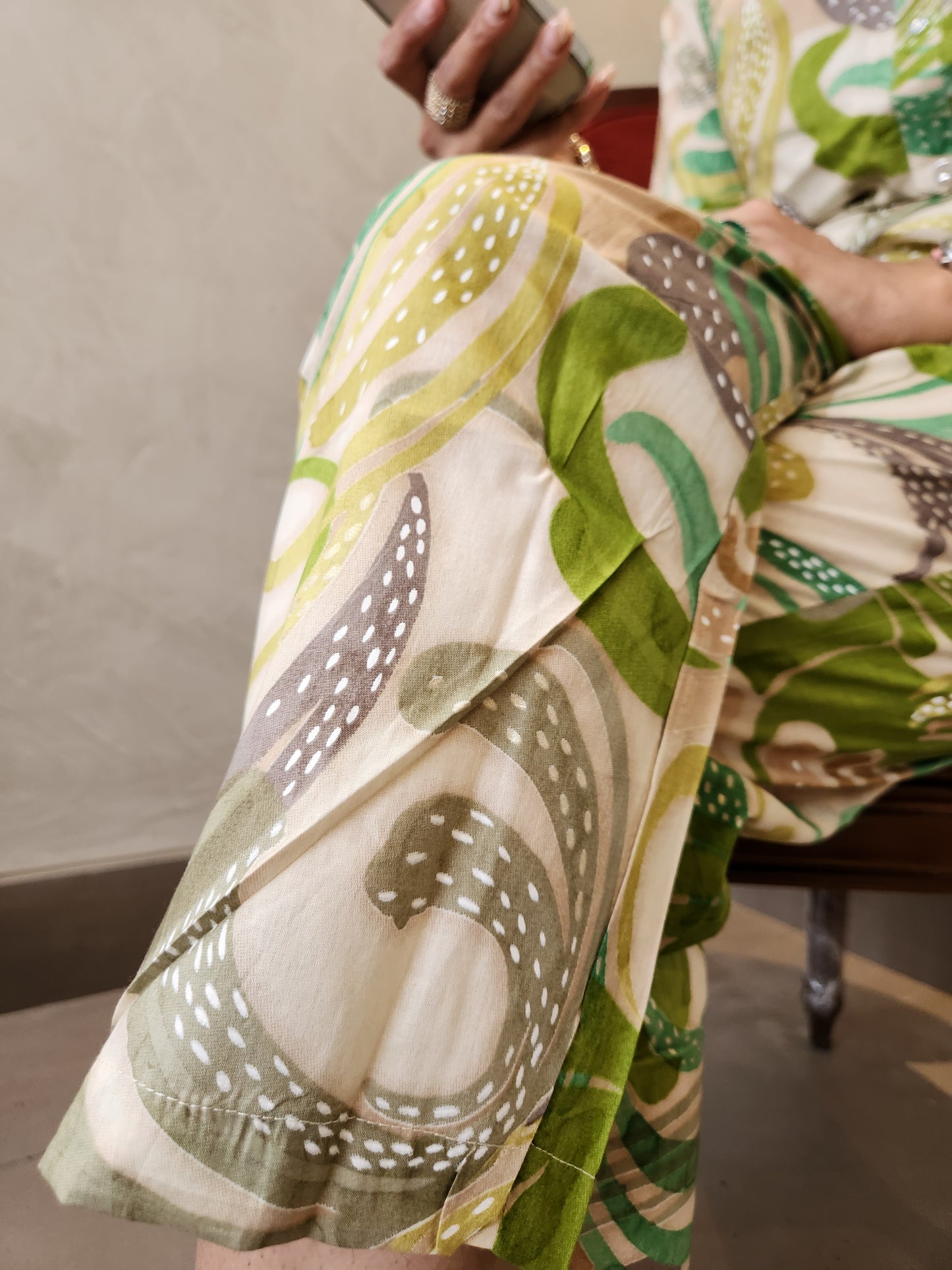 Green Floral Print Cotton Coord Set