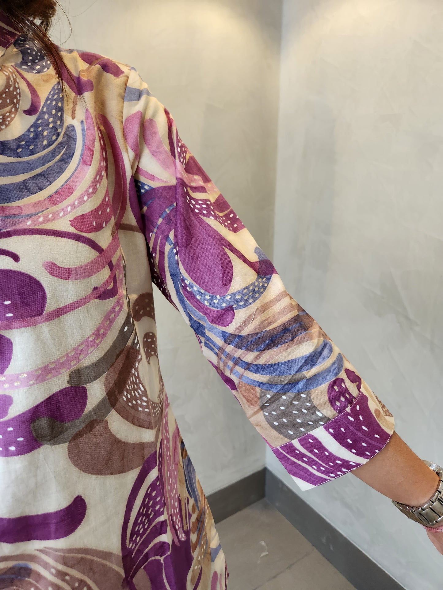 Purple Floral Print Cotton Coord Set