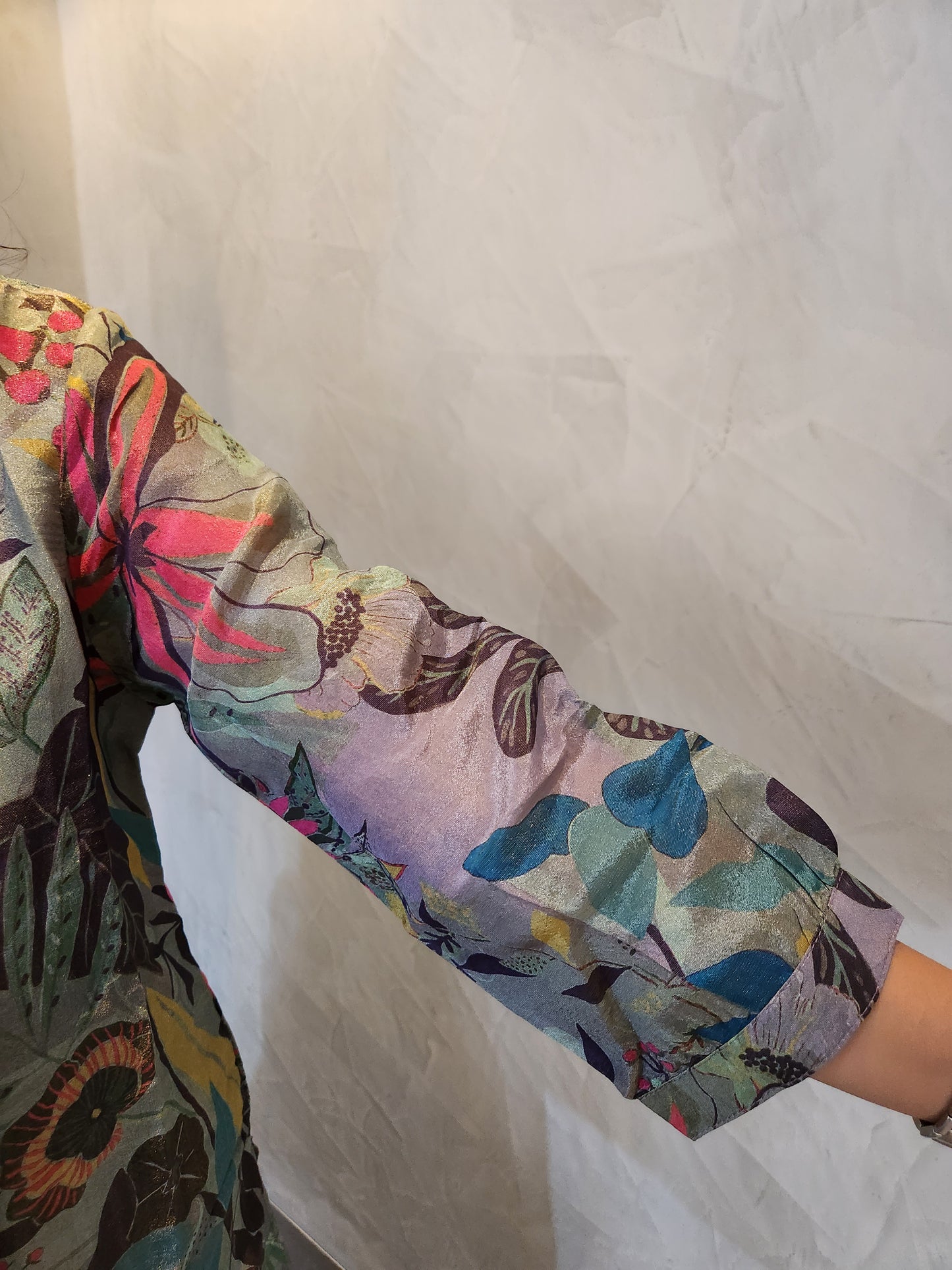 Blue Floral Print Kurta Pant & Dupatta Set