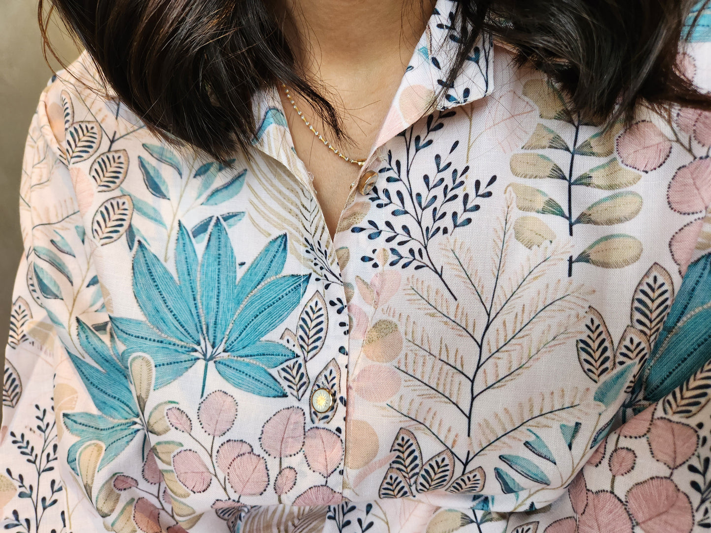 Pink Floral Print Cotton Top
