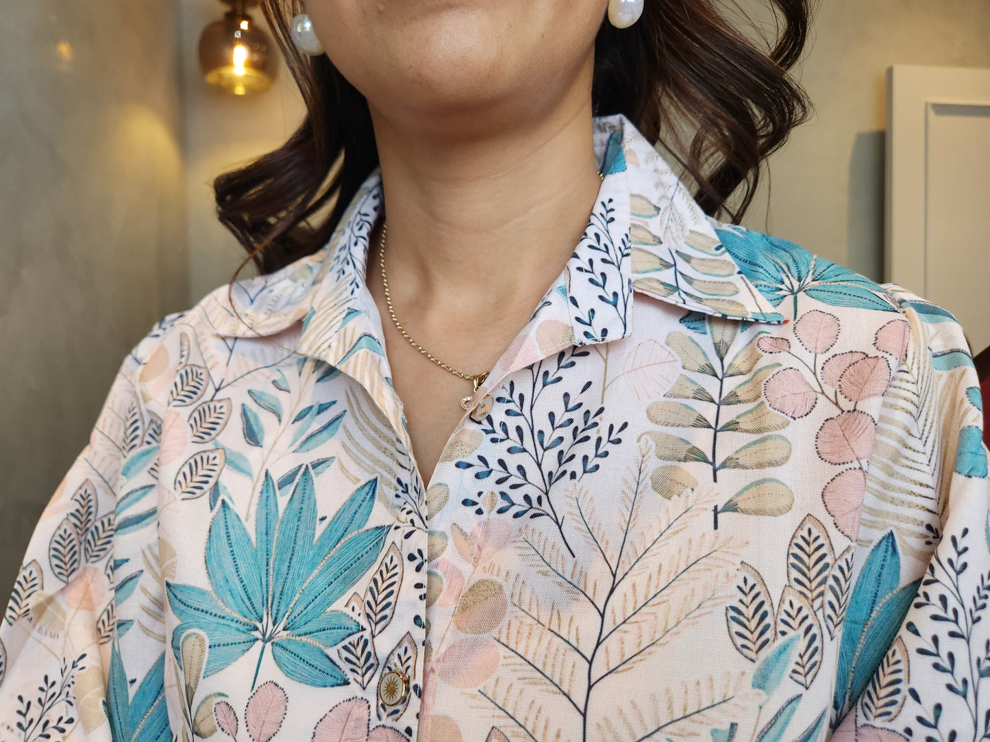 Pink Floral Print Cotton Top