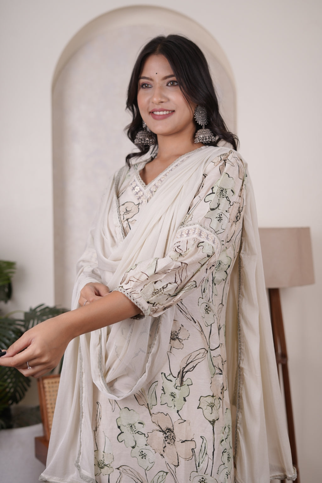 C - Green Kurti Pant dupatta set