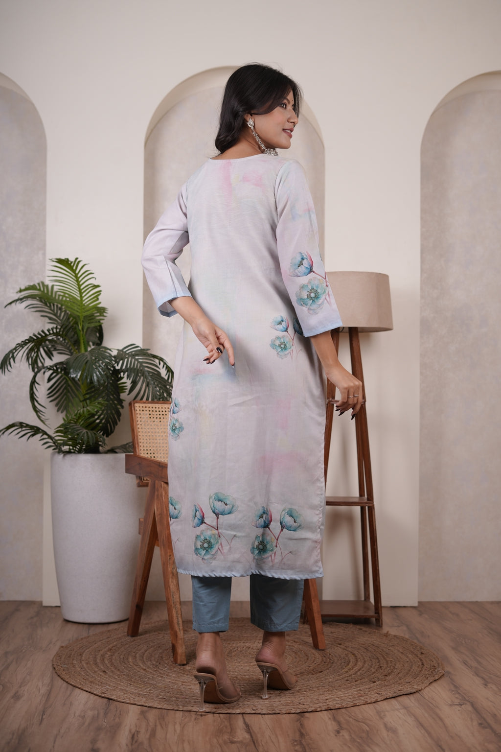 Blue Kurti Pant dupatta set