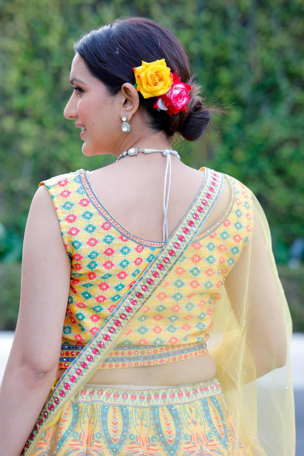 Yellow Crop Top Lehanga Set