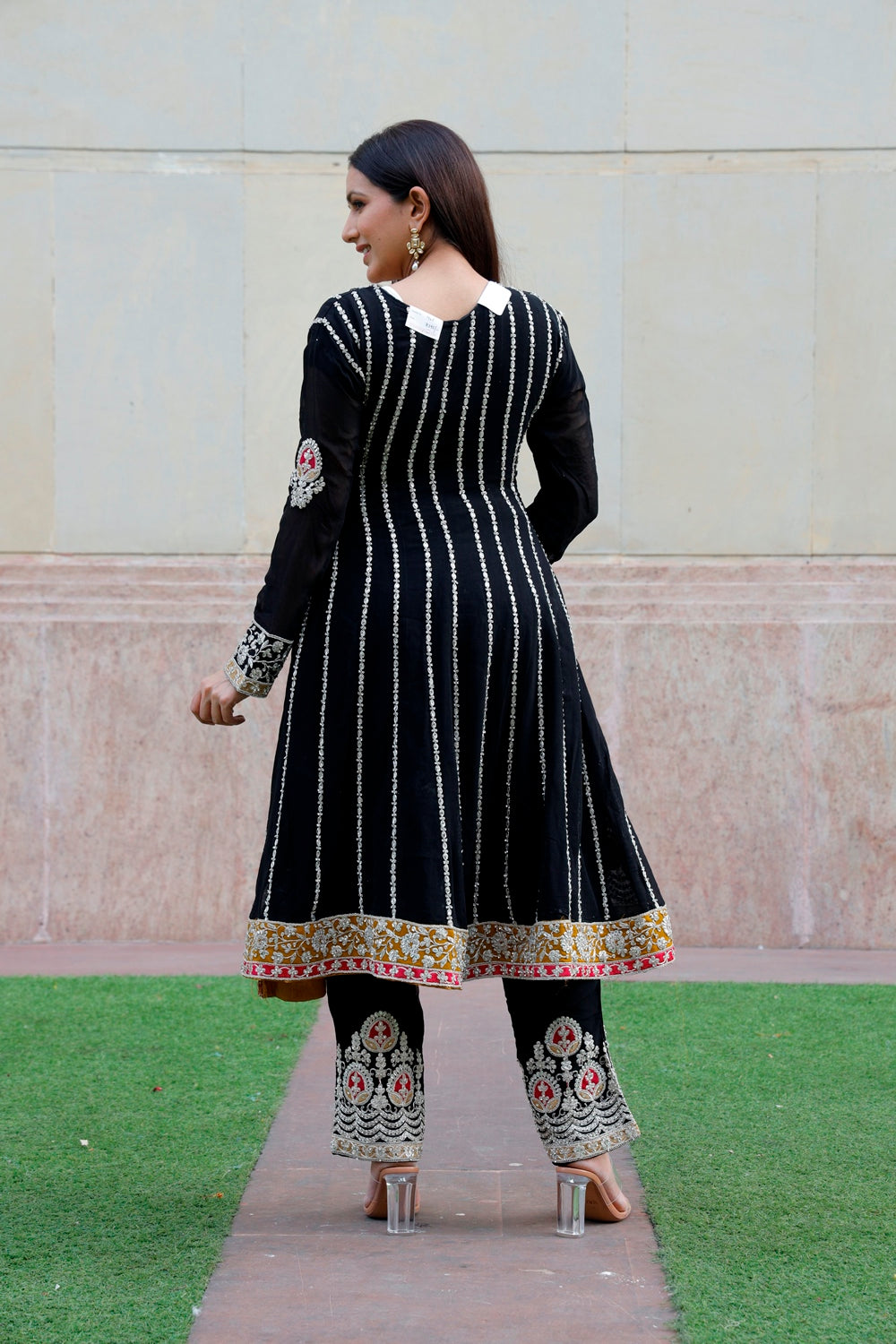 Black Anarkali with Palazzo & Dupatta Set