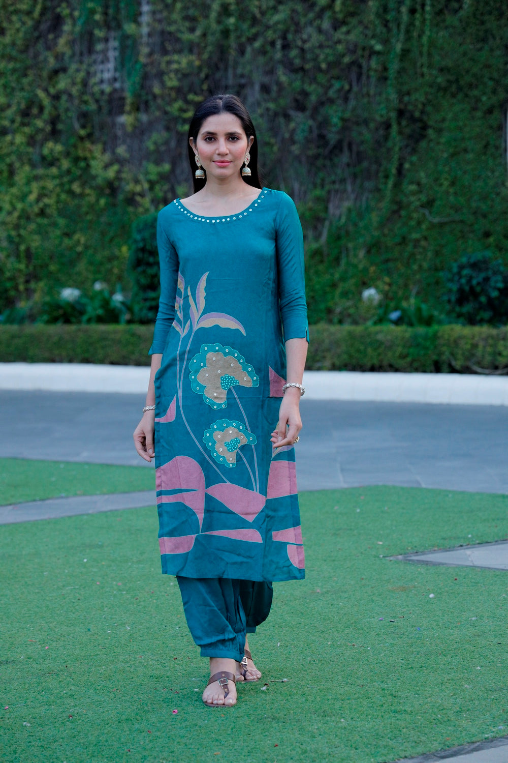 Blue Kurti, Pant Set