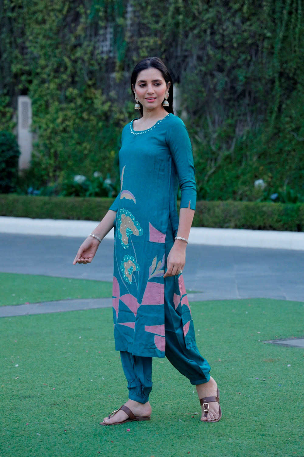 Blue Kurti, Pant Set