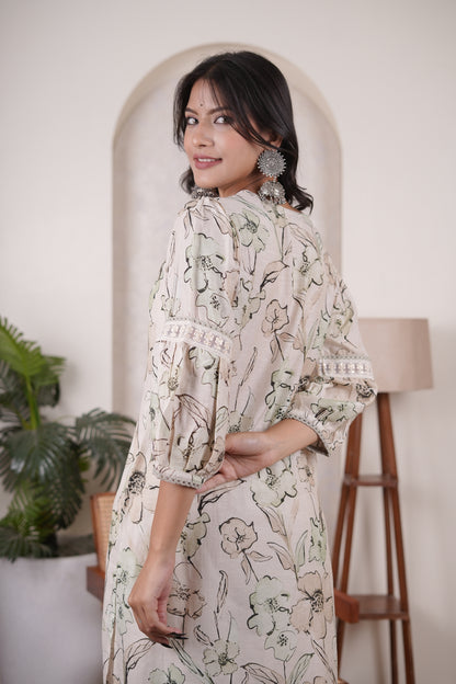 C - Green  Kurti Pant dupatta set