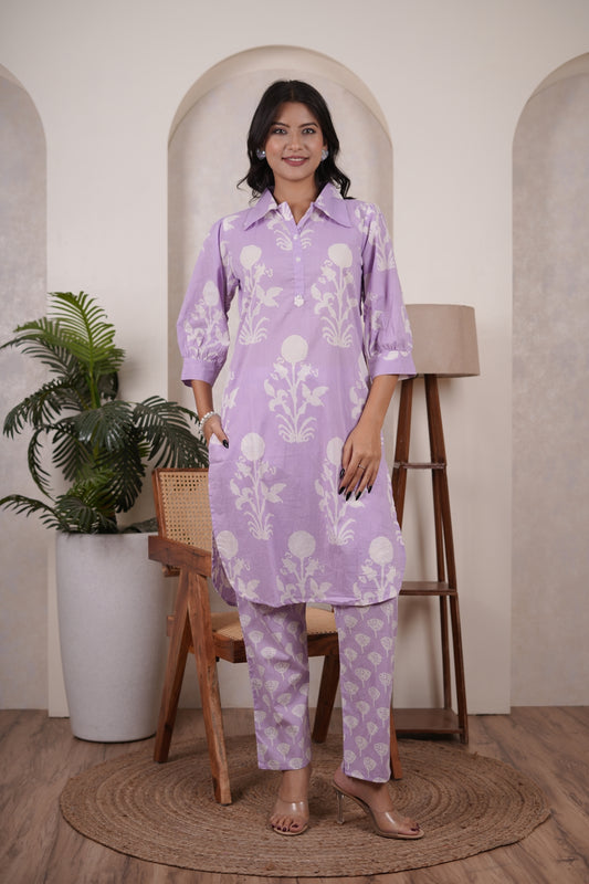 Blue Lilac color Cord- set