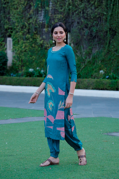 Blue Kurti, Pant Set