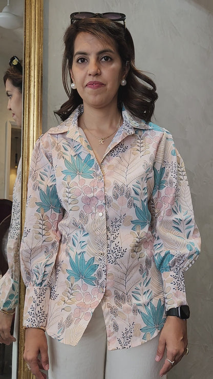 Pink Floral Print Cotton Top