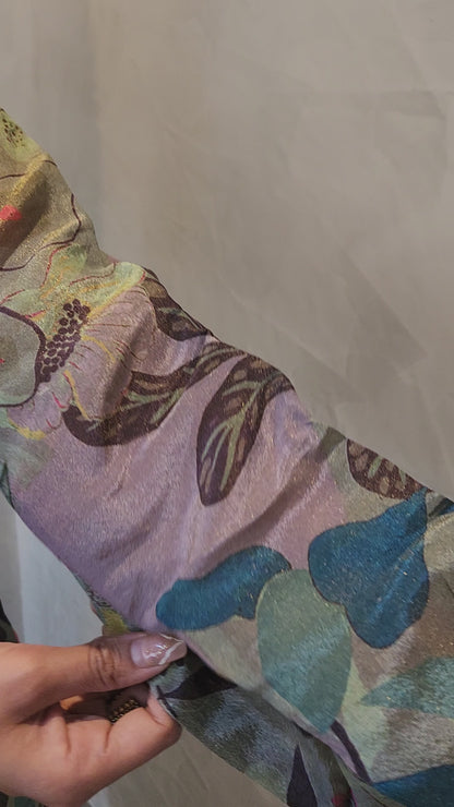 Blue Floral Print Kurta Pant & Dupatta Set